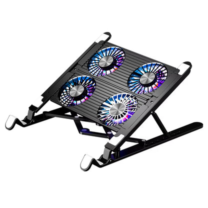 Silent Fan Laptop Cooler Pad Height Adjustable Notebook Stand for 11-17.3 Inch