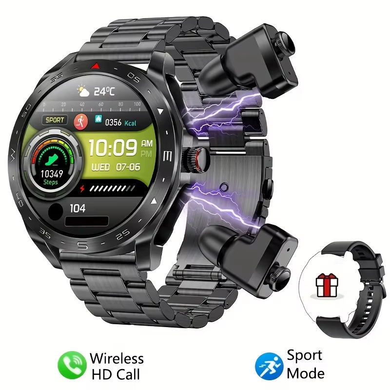 2024 New Smart Watch TWS 2-In-1 Bluetooth Earphones HIFI 9D Sound Quality Bluetooth Call for Men and Women Sports Smartwatches