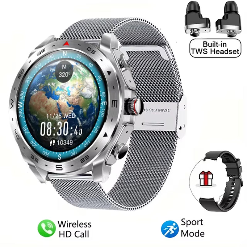 2024 New Smart Watch TWS 2-In-1 Bluetooth Earphones HIFI 9D Sound Quality Bluetooth Call for Men and Women Sports Smartwatches