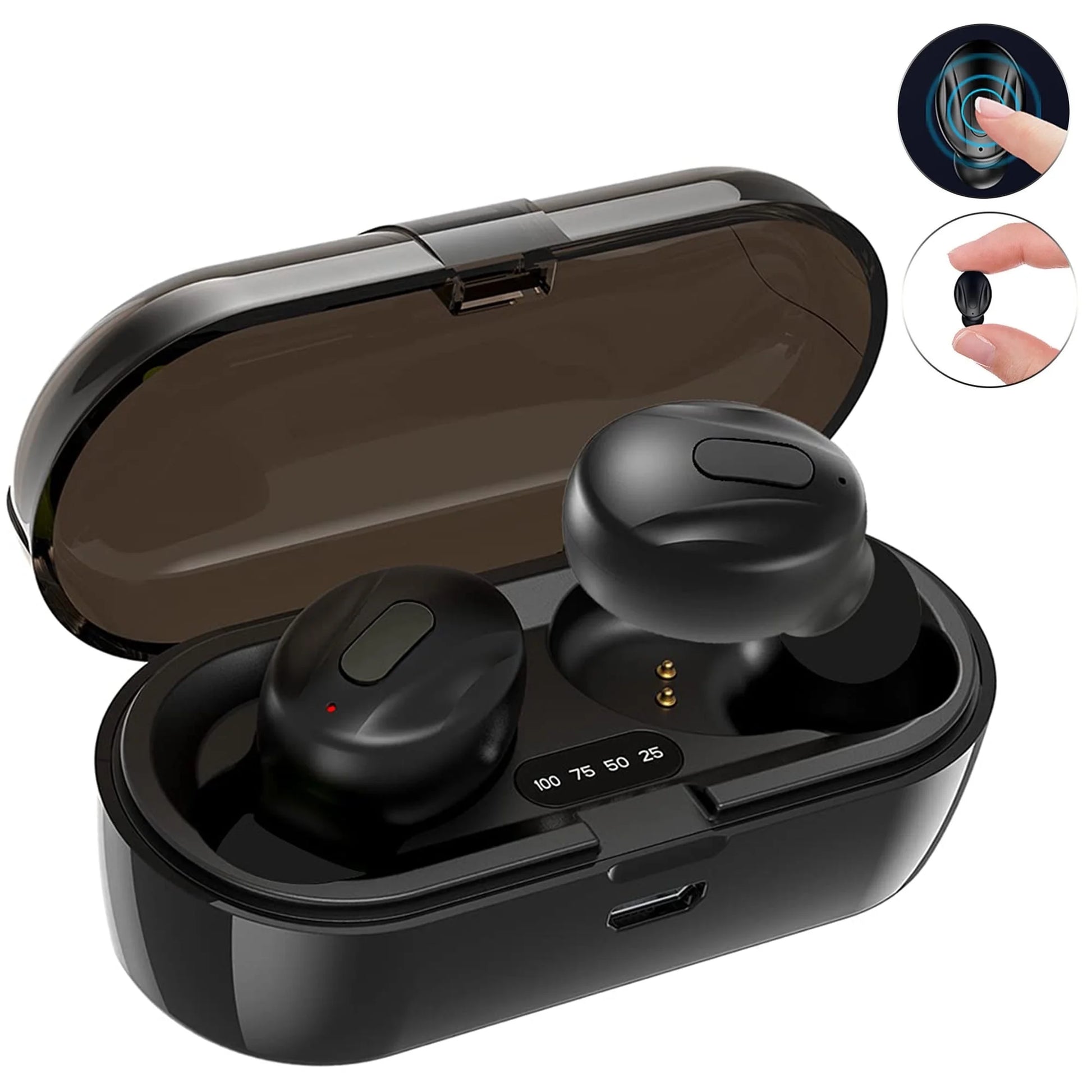 Wireless Earbuds, True Wireless Earphones with Charging Case, 15H Playback, IPX5 Water Resistant for Sports & Work