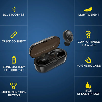 Wireless Earbuds, True Wireless Earphones with Charging Case, 15H Playback, IPX5 Water Resistant for Sports & Work