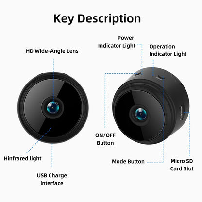 3Pack Mini Camera 1080P HD Camera Wireless Hidden Wifi Cameras- Covert Nanny Cam Home Security Surveillance Cam,For Indoor Outdoor Car Small Security Camera