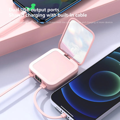 10000mAh Portable Charger with Built-in Cables - Fast Charging Mini Power Bank for Phones & Smart Devices - 3 Outputs & 2 Inputs - 20% Off!